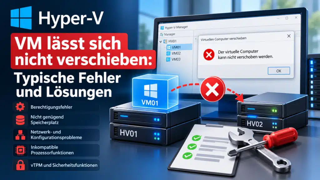 Hyper-V Fehler beim Verschieben von