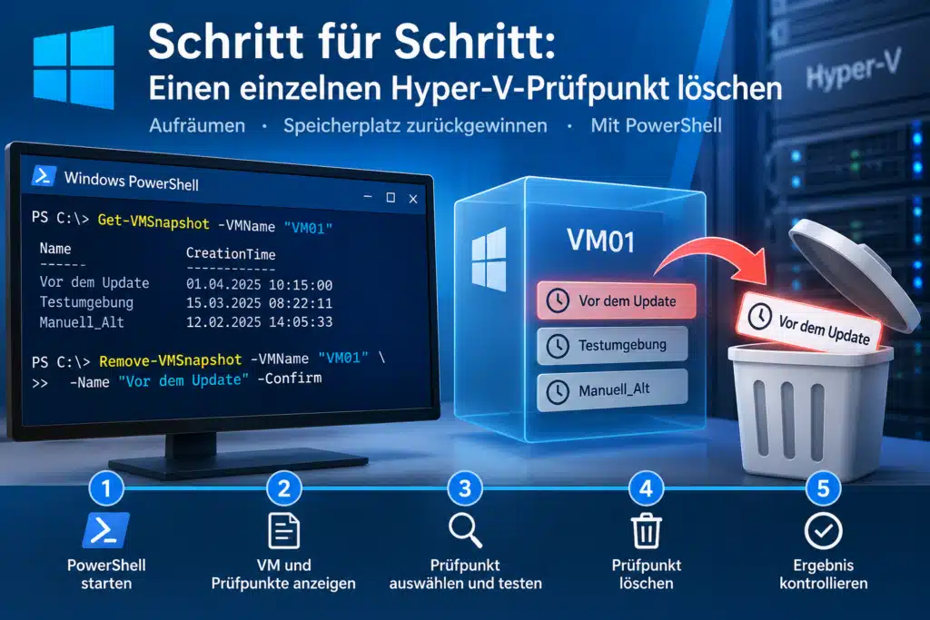 Hyper-V-Prüfpunkt Schritt für Schritt löschen
