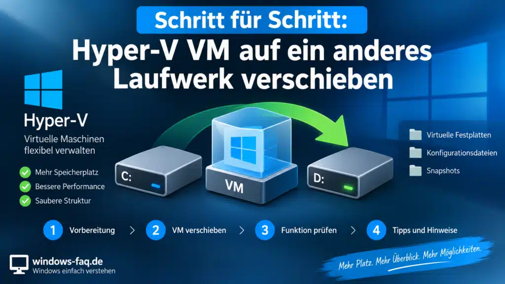 Hyper-V-VM auf anderes Laufwerk verschieben - Schritt für Schritt Anleitung
