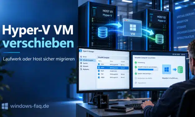 Hyper-V VM verschieben: Laufwerk und Host wechseln
