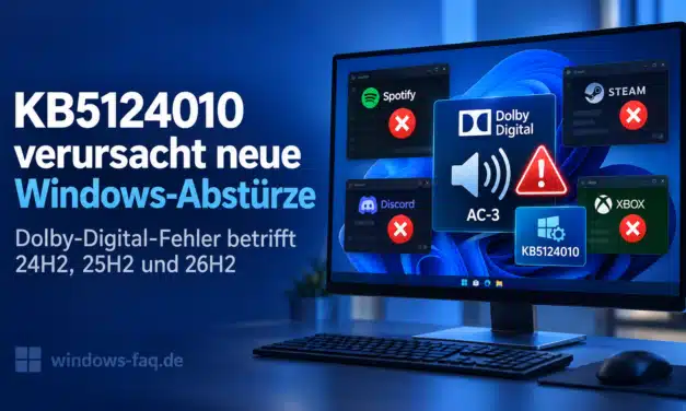 KB5124010 verursacht neue Windows-11-Abstürze bei Dolby Digital Audio