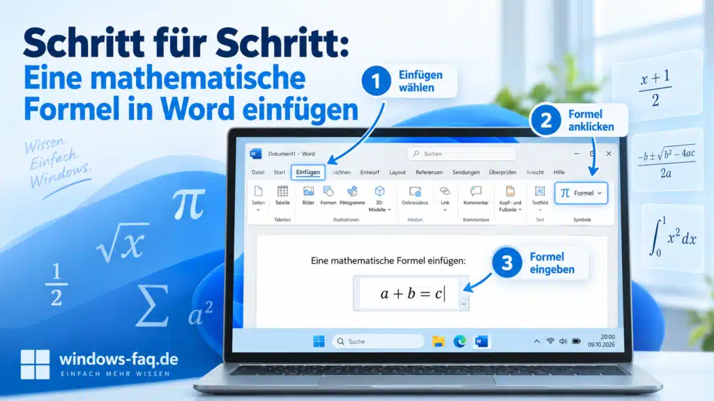 Mathematische Formel in Word einfügen Schritt für Schritt Anleitung