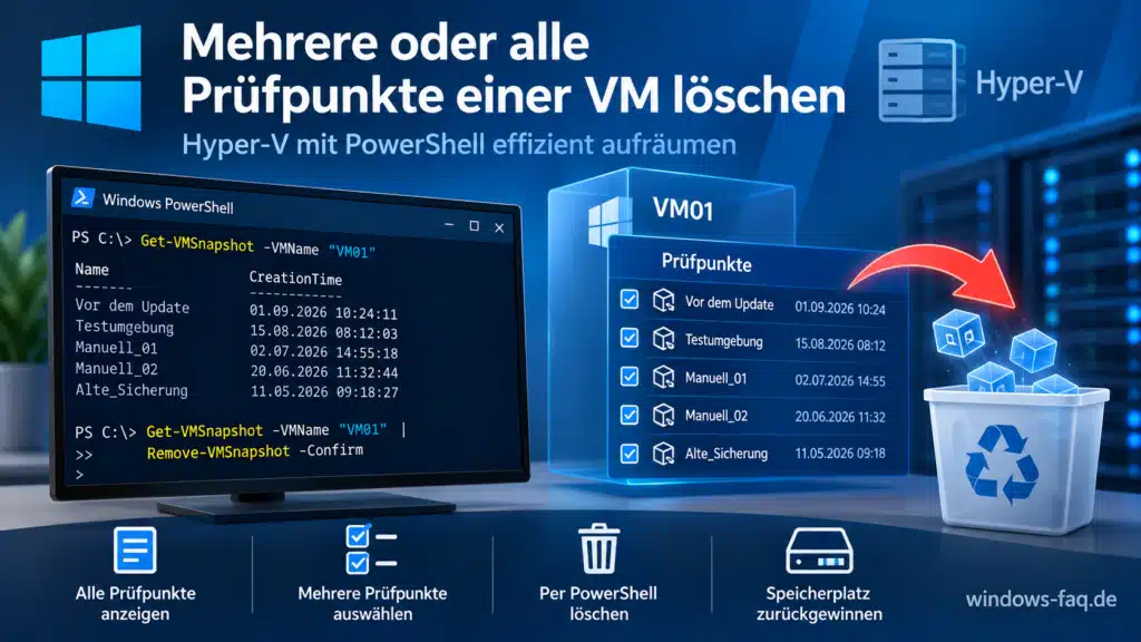 Mehrere oder alle Prüfpunkte einer VM löschen