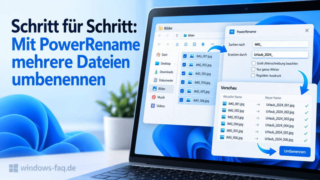 Mit PowerRename mehrere Dateien umbenennen - Schritt für Schritt Anleitung
