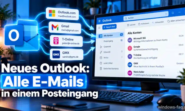 Neues Outlook: Alle Konten in einem Posteingang
