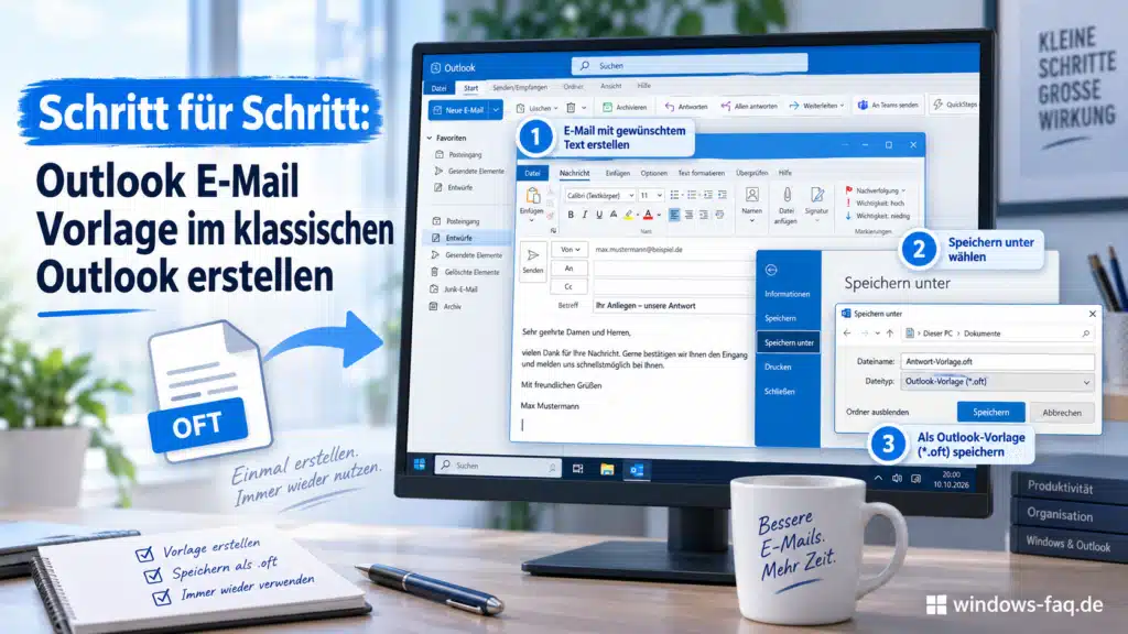 Outlook-Vorlage im klassischen Outlook erstellen - Schritt für Schritt Anleitung