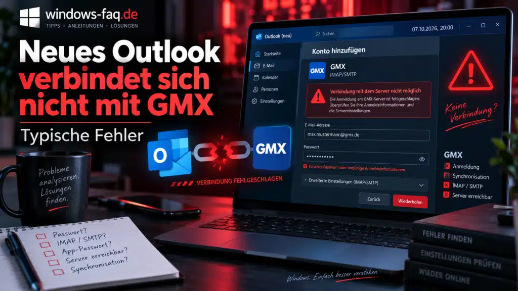 Outlook verbindet sich nicht mit GM
