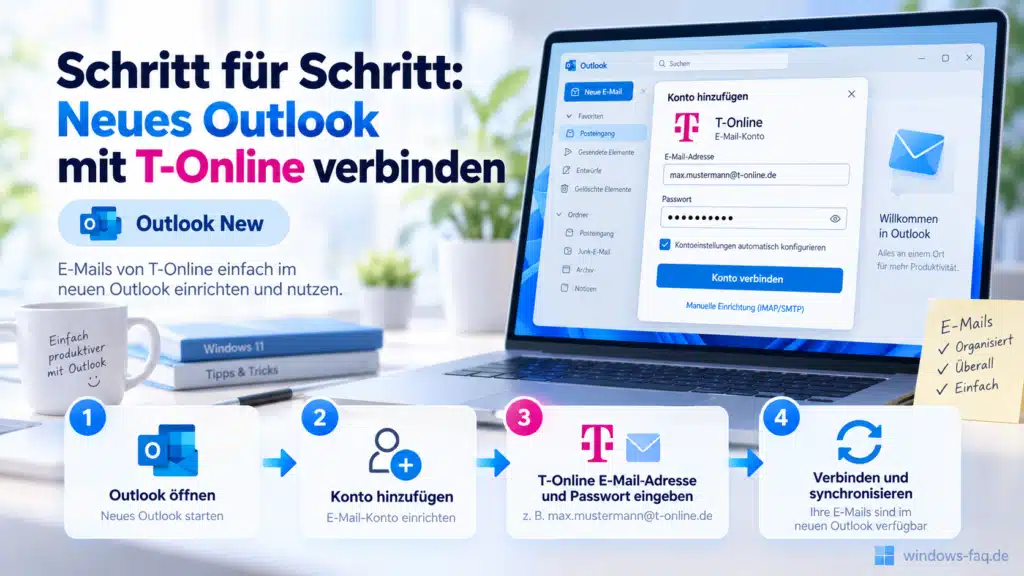 Schritt für Schritt T-Online mit Outlook New verbinden