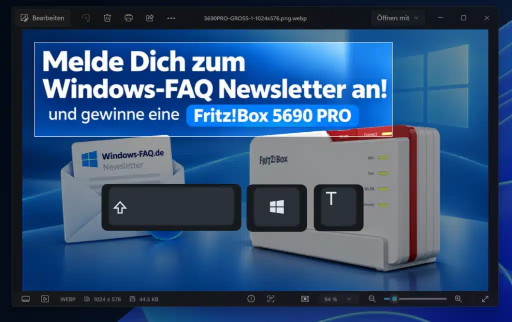 Shift Windows Taste T drücken um den Text Extractor zu starten und den Bereich zu markieren