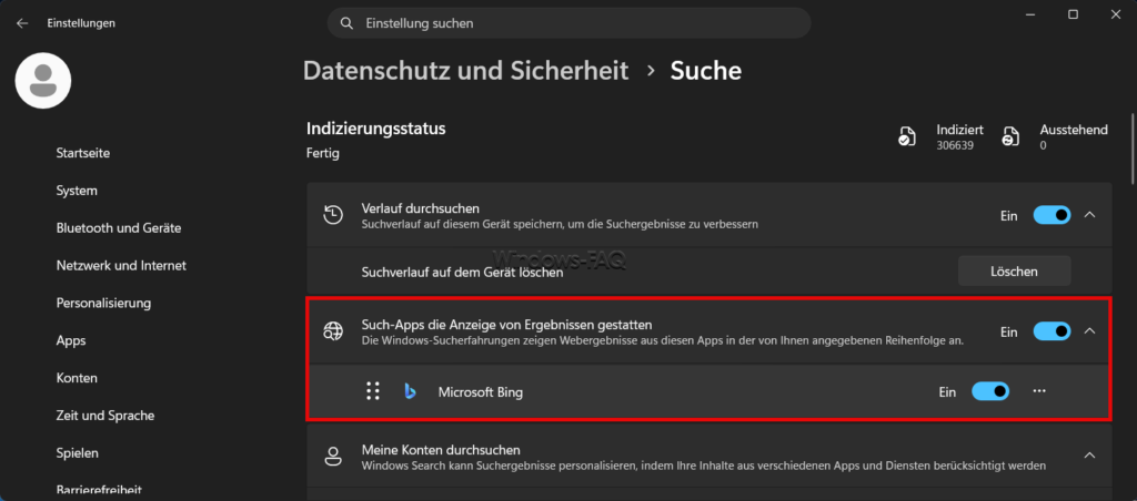 Such-Apps die Anzeige von Ergebnissen gestatten