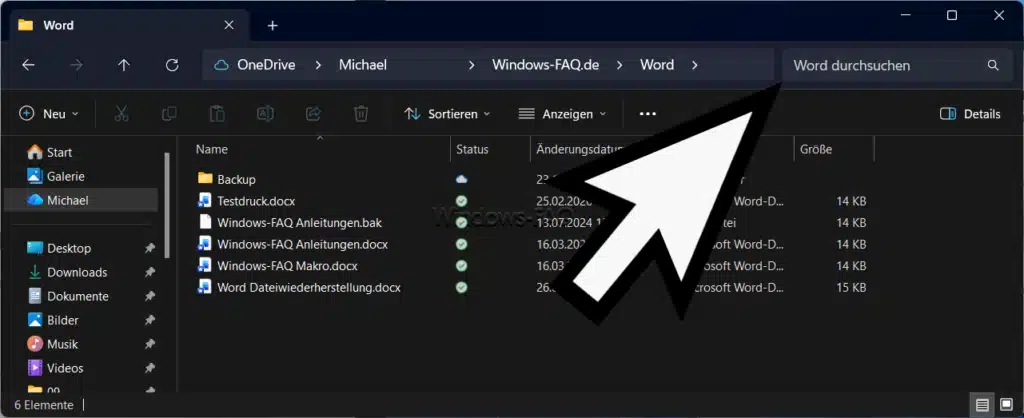 Suchen im Windows Explorer