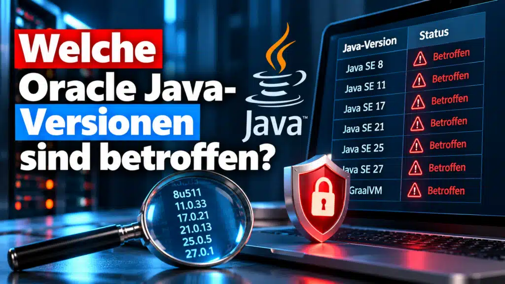 Welche Oracle Java-Versionen sind von der Sicherheitslücken betroffen