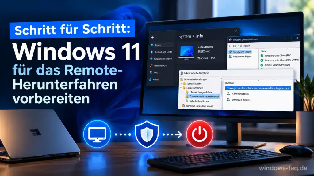 Windows 11 Remote-Herunterfahren vorbereiten