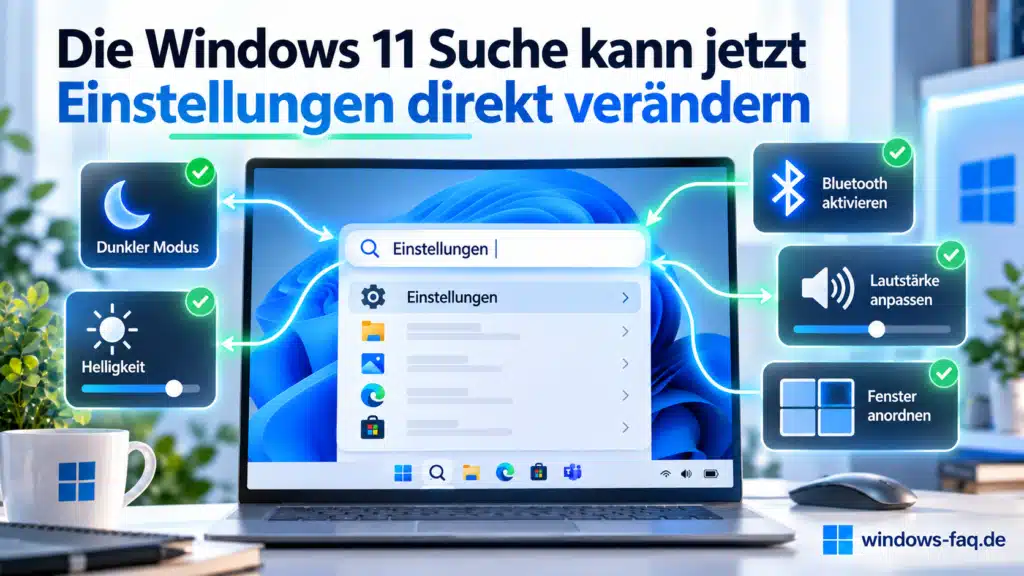 Windows 11 Suche kann nun direkt Windows Einstellungen än