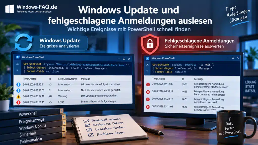 Windows Update und fehlgeschlagene Anmeldungen auslesen